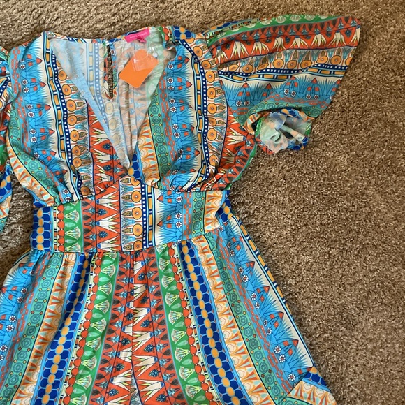 NWT Flying Tomato Green and Blue Patterned Romper Size L - Picture 7 of 14
